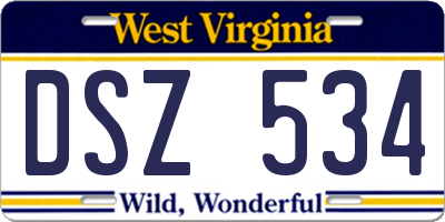 WV license plate DSZ534