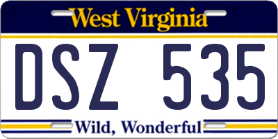 WV license plate DSZ535