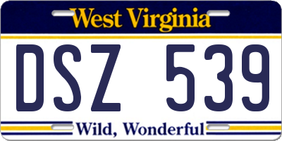 WV license plate DSZ539