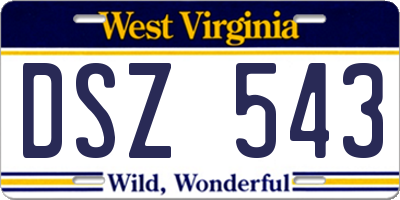 WV license plate DSZ543