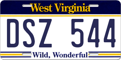 WV license plate DSZ544