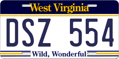 WV license plate DSZ554