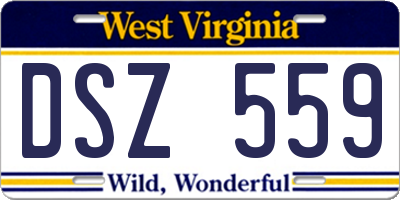 WV license plate DSZ559