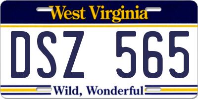WV license plate DSZ565