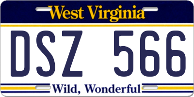 WV license plate DSZ566
