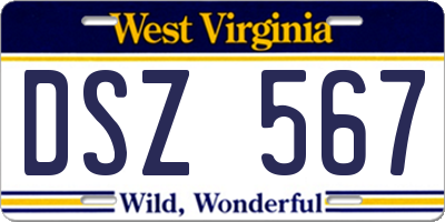 WV license plate DSZ567