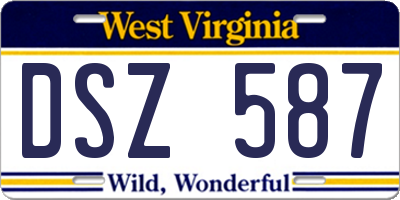 WV license plate DSZ587