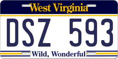 WV license plate DSZ593