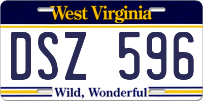 WV license plate DSZ596