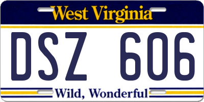WV license plate DSZ606