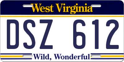 WV license plate DSZ612