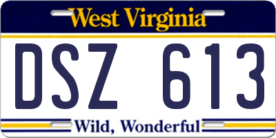 WV license plate DSZ613