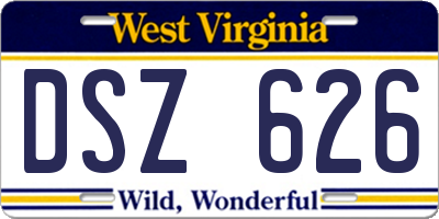 WV license plate DSZ626