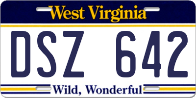 WV license plate DSZ642