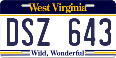 WV license plate DSZ643