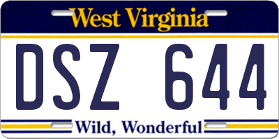 WV license plate DSZ644