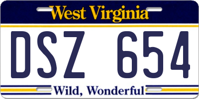 WV license plate DSZ654