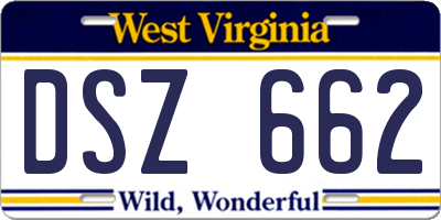 WV license plate DSZ662
