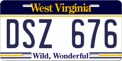 WV license plate DSZ676