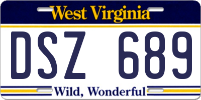 WV license plate DSZ689