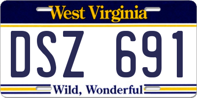 WV license plate DSZ691