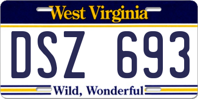 WV license plate DSZ693