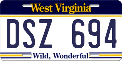 WV license plate DSZ694