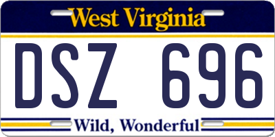 WV license plate DSZ696