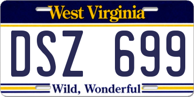 WV license plate DSZ699