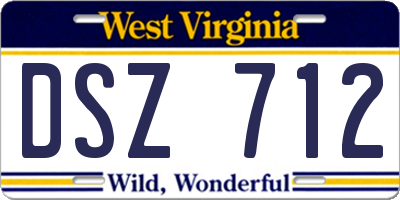 WV license plate DSZ712