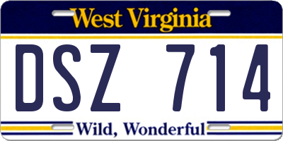 WV license plate DSZ714