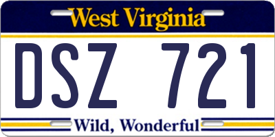 WV license plate DSZ721