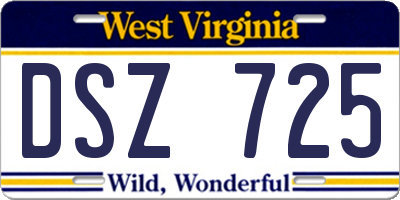WV license plate DSZ725