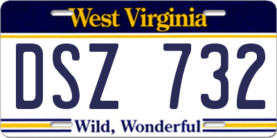 WV license plate DSZ732