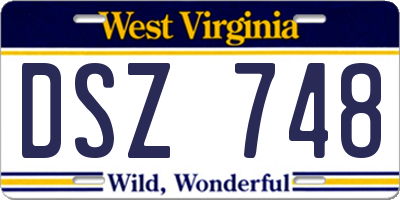WV license plate DSZ748