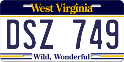 WV license plate DSZ749