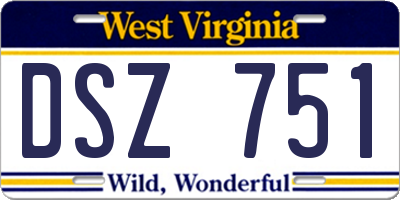 WV license plate DSZ751
