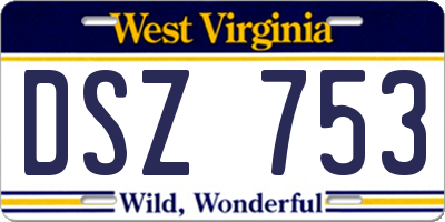 WV license plate DSZ753