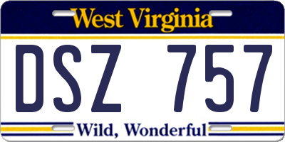 WV license plate DSZ757