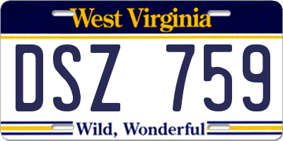 WV license plate DSZ759