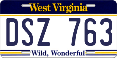 WV license plate DSZ763