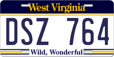 WV license plate DSZ764