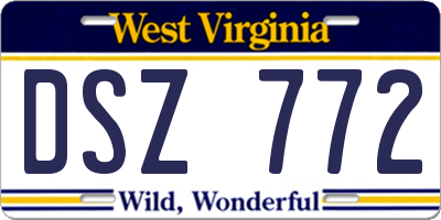 WV license plate DSZ772