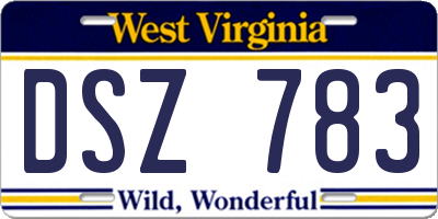 WV license plate DSZ783
