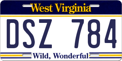 WV license plate DSZ784