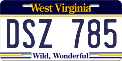 WV license plate DSZ785
