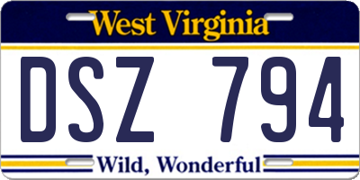WV license plate DSZ794