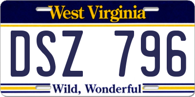 WV license plate DSZ796