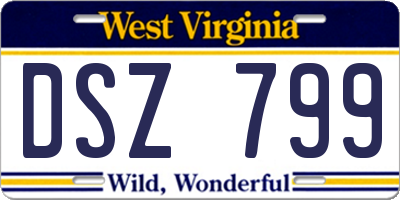 WV license plate DSZ799