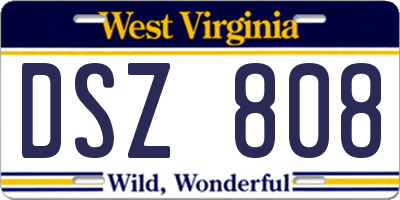 WV license plate DSZ808